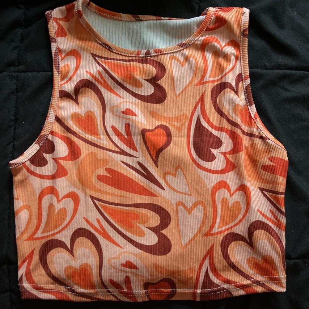 SHEIN Orange Heart Top